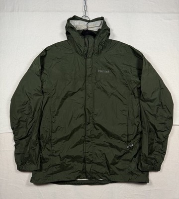 Marmot Green Precip Eco Waterproof Windbreaker Jacket Mens XL Outdoor Hiking