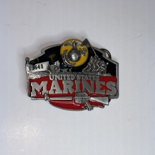 Vintage Siskiyou United States Marine Corps cc 1987 3" in Enameled Belt Buckle