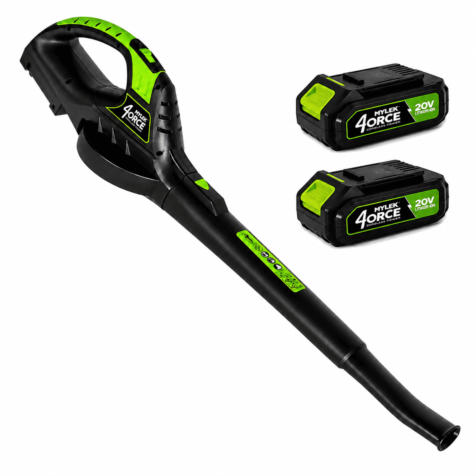 Mylek Cordless Garden Leaf Blower 20V Lightweight 2 x 4000mAh Li-Ion Batteries