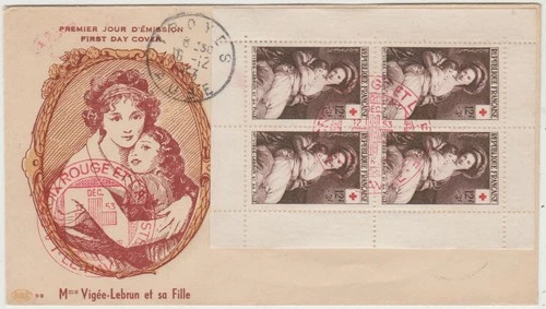 France 1953 Reg. FDC Red Cross issue Booklet Pane  good condition
