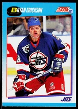 Bryan Erickson, 1991-92 Score Canadian Bilengual, #657, Winnipeg Jets,