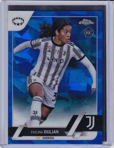 Evelina Duljan Sapphire Topps Chrome 2023 JUVENTUS WOMEN SOCCER NM