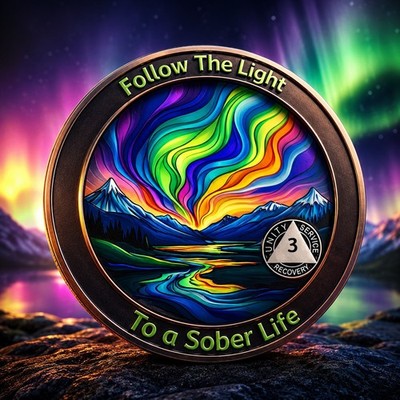  3 Year Sobriety Coin AA Chip Medallion Alcoholics Anonymous Three Years Sober
