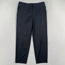 St John Dress Pants Womens 8 Trousers Tapered Leg Flat Front Office Career Black