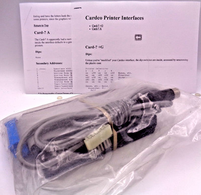COMMODORE 64/128  & VIC-20 - CARDCO CENTRONICS PRINTER INTERFACE (SUPRA) #NOS