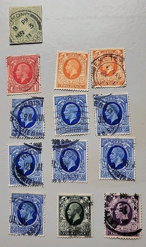 GB Photogravure, Set of 13 Used Stamps Of George V. 1934.1/2, 1, 2, 2 1/2, 3 &4.