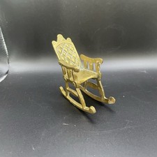 Brass Rocking Chair Vintage Solid Quilted