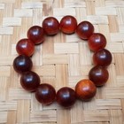 Red Agathis 18 MM King of Wood Bracelet 13 Beads Raja Kayu #A21