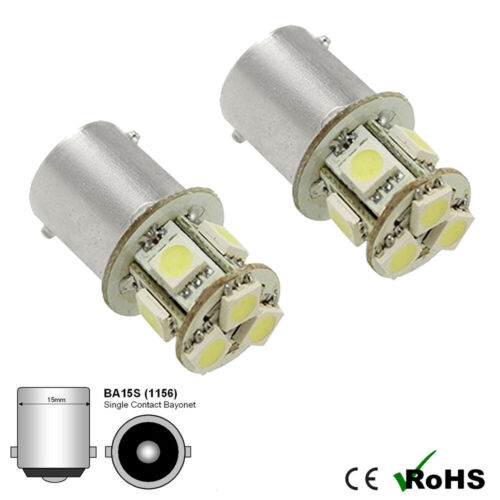 2 x POSITIVE EARTH / GROUND GLB207 BA15S 5W LED UPGRADE BULBS 15MM BAYONET  - Picture 1 of 2