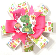 Beautiful Green Dragon Inspired hair bow for girls.