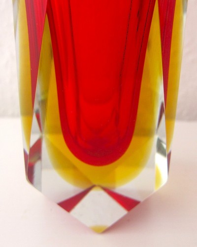 2 Murano Modernist Block Vasen Mandruzatto facettiert Sommerso Design F.Poli - Bild 6 von 11