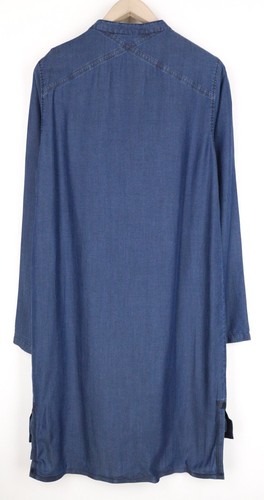 SWEATY BETTY Kvasir Luxe Women Dress M Blue Denim Look Long Sleeved Shirt Style - Picture 2 of 8