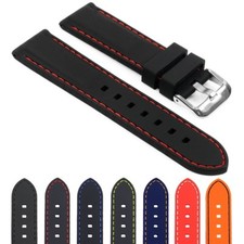 StrapsCo Silicone Rubber Mens Waterproof Diver Watch Band - Quick Release Strap