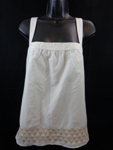 Ann Taylor Loft Sleeveless Blouse Top Women's 14 White Gold