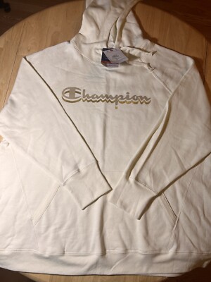 2X Champion  Powerblend Classic Graphic Hoodie BNWTS $55.00 In Natural