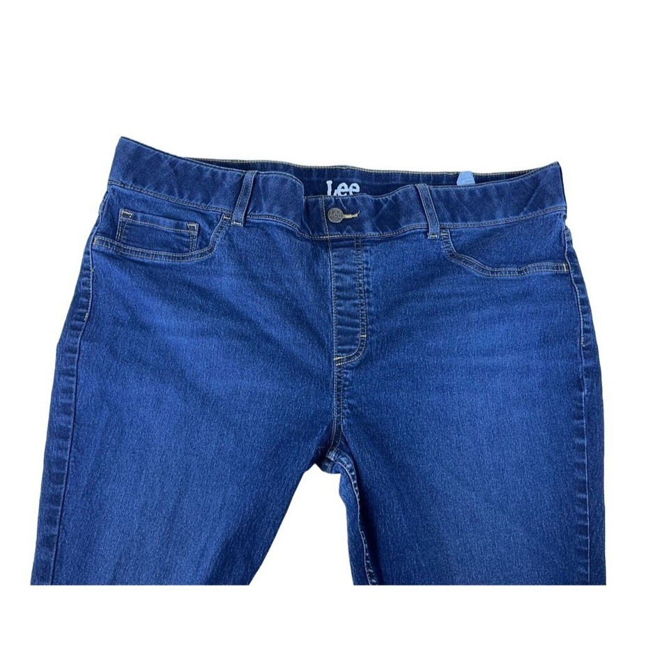 Lee Stretch Skinny Denim Jeans Women's XXL 2XL Blue High Waist Pockets