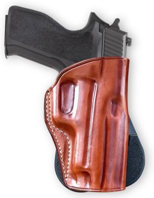 Leather OWB Paddle Holster Fits, Sig Sauer P226 X Five With Rail