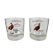 Set of Famous Grouse Finest Scotch Whisky On Ice With Water Or Straight Up Glass