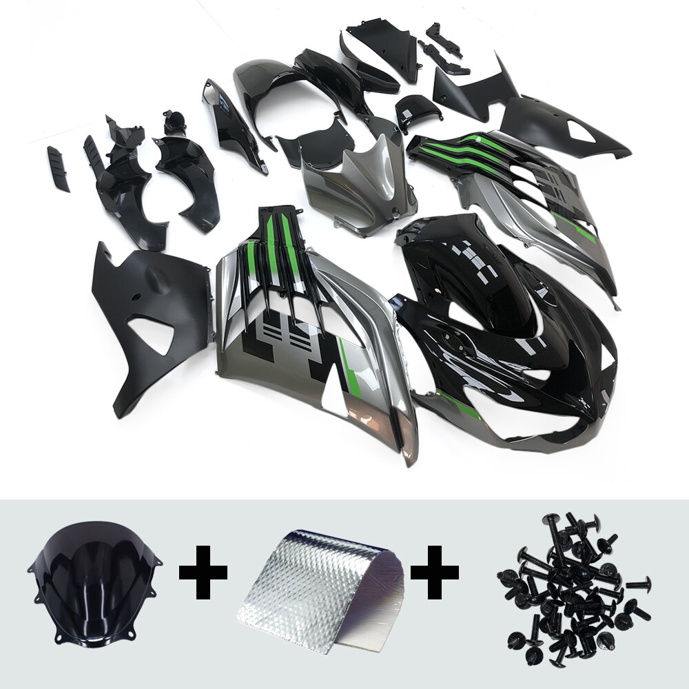 Injection Green Gray Fairing Kit for 2012-2021 Kawasaki Ninja