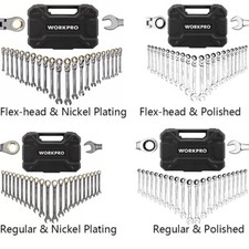 WORKPRO 22PC Ratcheting Wrench Set Combination Wrench with Organizer Box 72Teeth