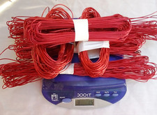 6 Bundles of 65 Feet Each of Pure Copper Wire Colored Red