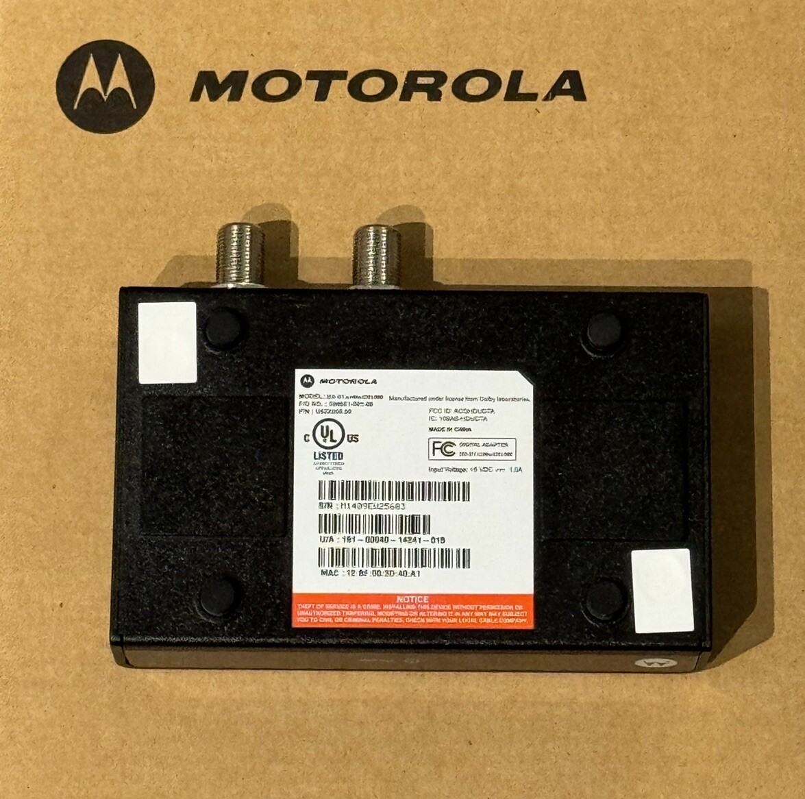MOTOROLA HD DTA HDDTA100u/4300/000 w/ Power Supply U61X221.00 Digital