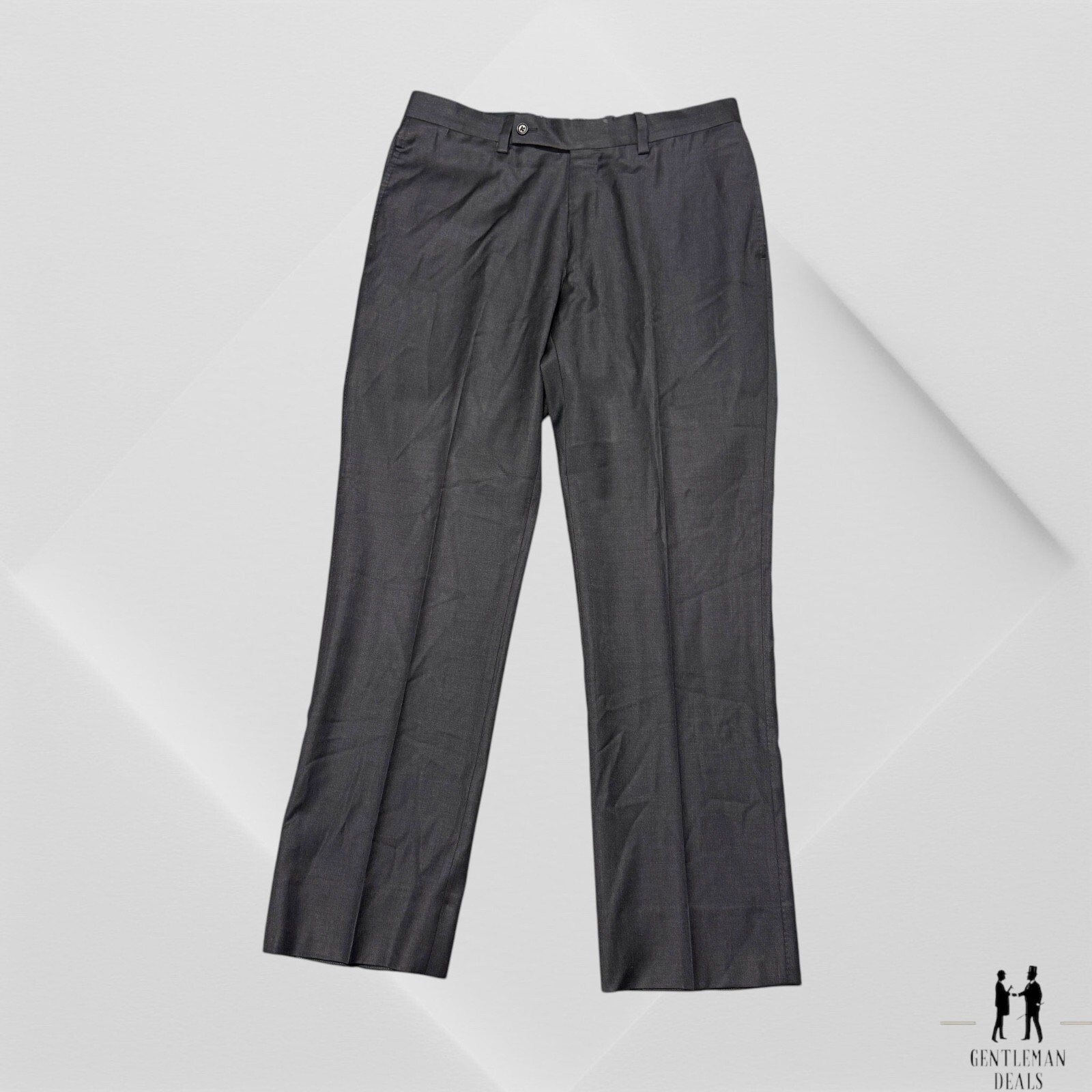 Mark Pomerantz Wool Charcoal Solid Bespoke Dress … - image 1