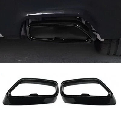 Paar Auspuffblenden Auspuff Endrohr Blende Für BMW 5er G30 G31 2018-2022 Schwarz - Bild 1 von 4