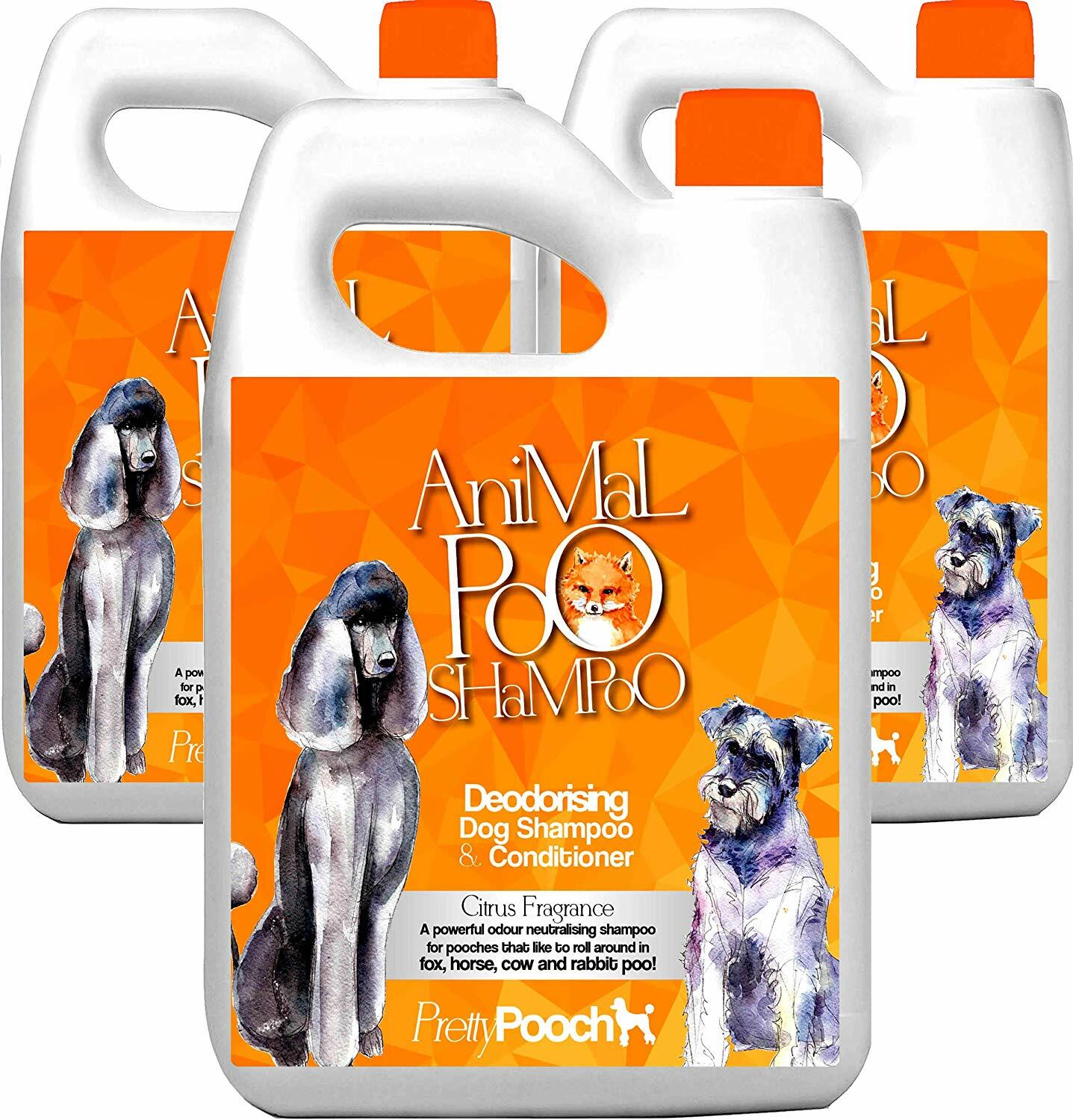 Pretty Pooch Fox Poo Dog Shampoo Conditioner Deodoriser Smelly Dogs Citrus 15L