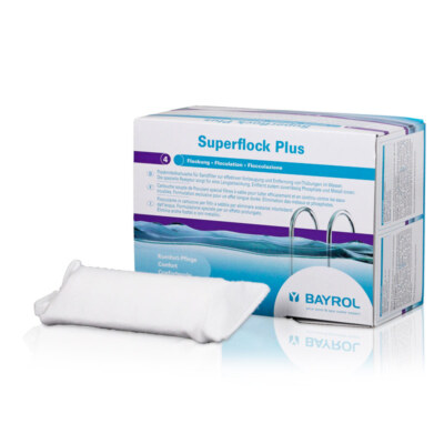Superflock Plus 1,0 kg von BAYROL | 8 Flockkartuschen für kristallklares Wasser