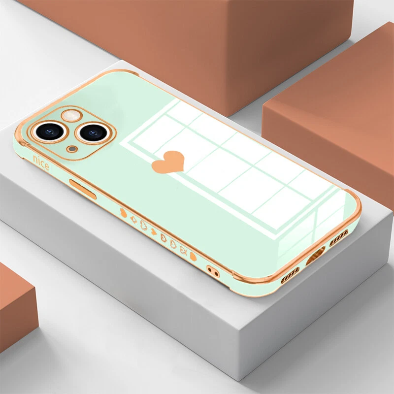 Cute Heart Shockproof Soft Phone Case for iPhone 16 Pro Max 15 14 13 12 11