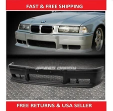 For 92-99 BMW E36 3-Series M3 Style PP Front Bumper Cover Lip+Grille Insert