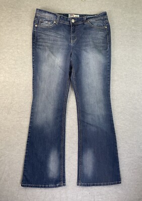 LEI Jeans Womens Juniors Size 17 Long Sophia Hipster Flare Stretch - Main Image