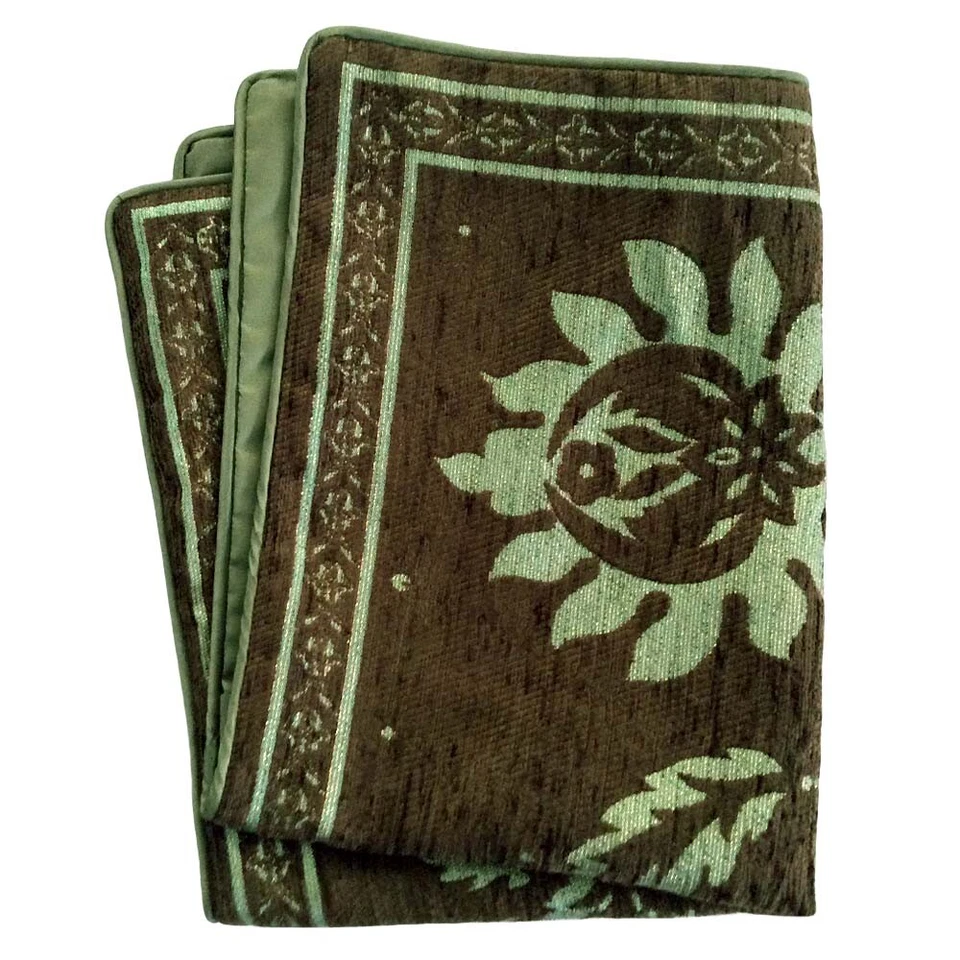 Upholstery/Chenille Jacquard Floral Brown-Green 20"x28" Pillowcase/Cushion Cover - Image 4 of 4