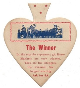 Patriotic Die Cut Spade Promoting 5A Horse Blankets - Red, White & Blue