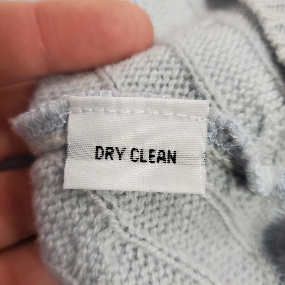 Suéter tejido con cable de cachemir Saks Fifth Avenue para mujer talla XL azul silencioso de lujo Foto 4 de 4