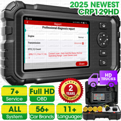 2026 LAUNCH CRP129HD Heavy Duty Truck Diesel Scanner Diagnostic Tool DPF Regen