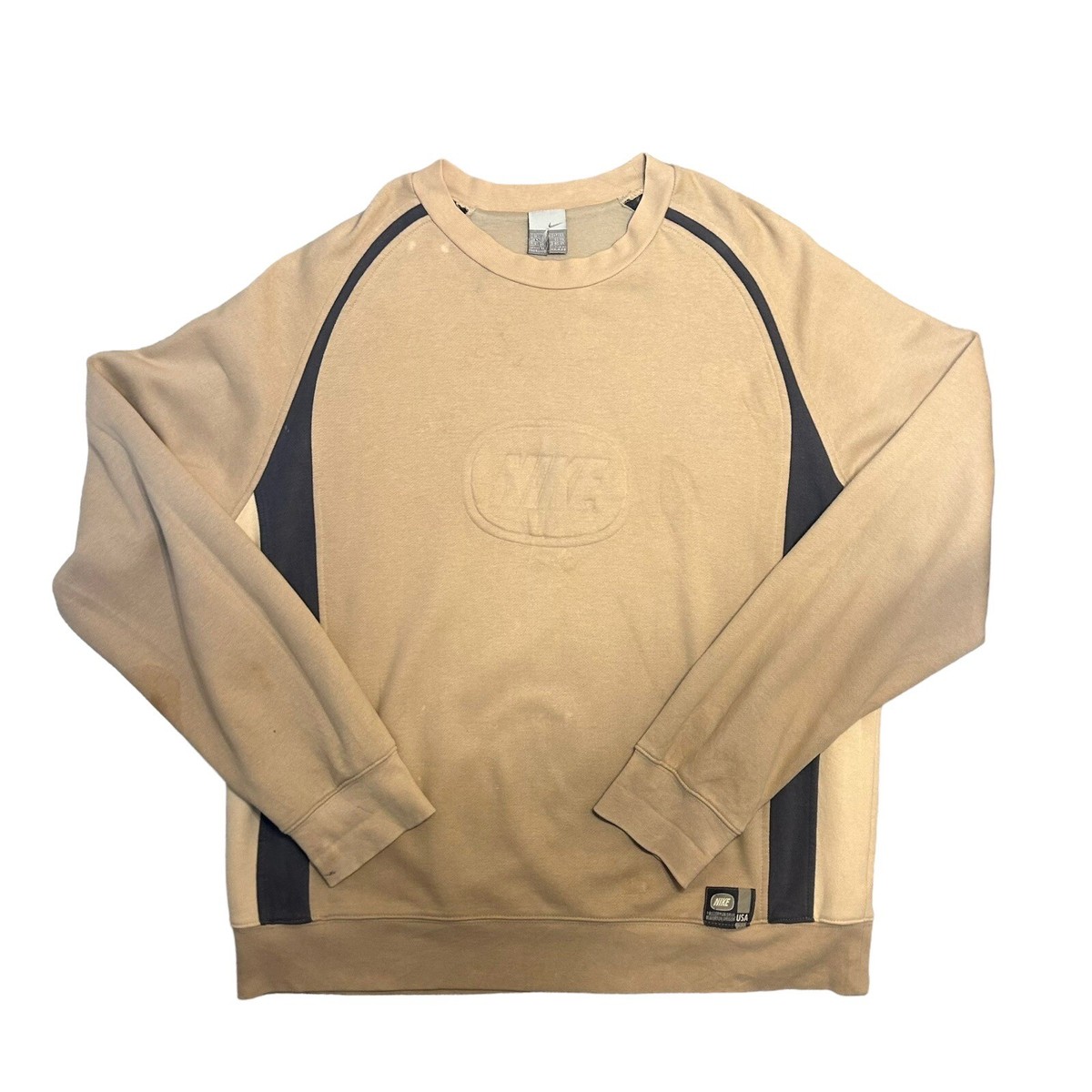 nike spell out sweatshirt brown