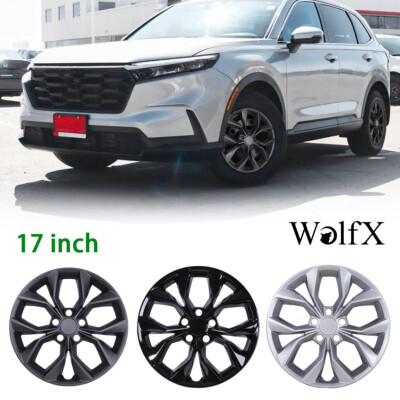 4 Pack 17'' Wheel Covers Silver/Black Snap On Hubcaps For 2023-2025 HONDA CR-V LX