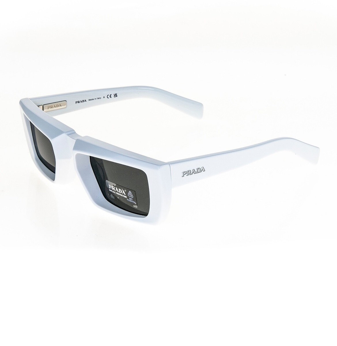 PRADA SYMBOLE Runway White Futuristic Rectangle Unisex PR PRADA SYMBOLE Runway White Futuristic Rectangle Unisex PR
