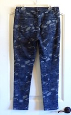 NEW Soft Surroundings Women's Straight Leg Stretch Ankle Camo Blue Jeans SZ M