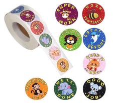 Steford Animal Reward Stickers for Kids Teacher Award Sticker 1000 PCS Roll