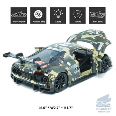 1:32 Aape & Audi R8 LMS GT3 #88 Model Car Diecast Vehicle
