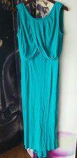ESCADA Women's Teal Sleeveless Draped Open Rear Long Maxi Dress Size 38 JT01