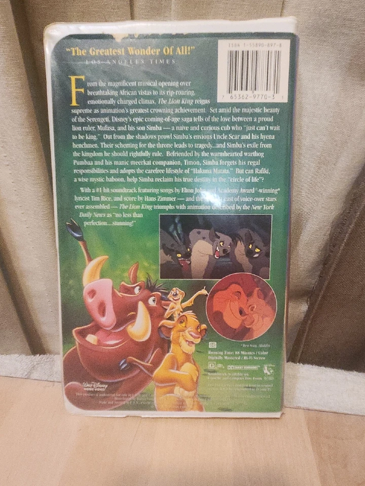 Disney LOT of 5 (VHS Vintage Clamshell) Lion King Snow White Sleeping Beauty +2 - Image 4 of 4