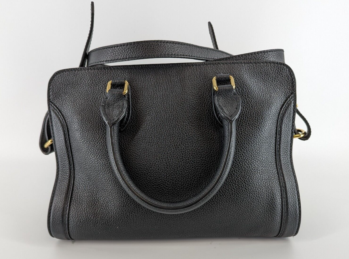 トートバッグ Mini Tote Bag - Alexander Mcqueen - Leather - Denim/Black Alexander McQueen Black The Bow Small Leather Denim Tote Bag