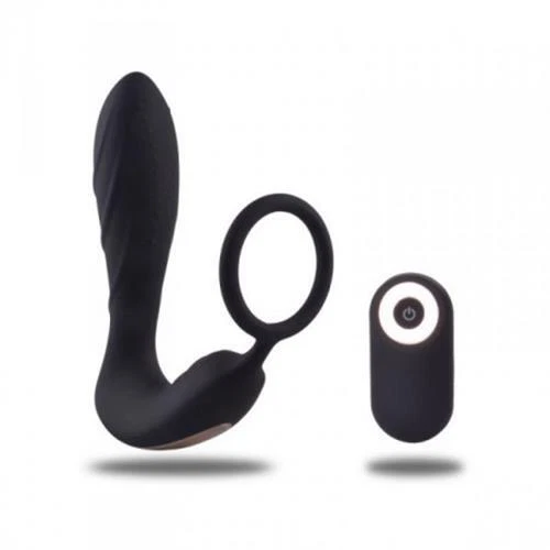 Dildo per prostata con anello fallico pene vibrante in silicone vibratore anale - Immagine 2 di 4