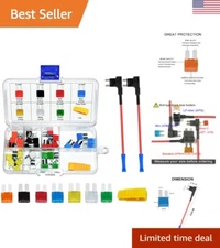 Micro2 Fuses with Fuse Taps - Upgraded 35 PCS Micro2 Blade Fuses, with 2 Add-...