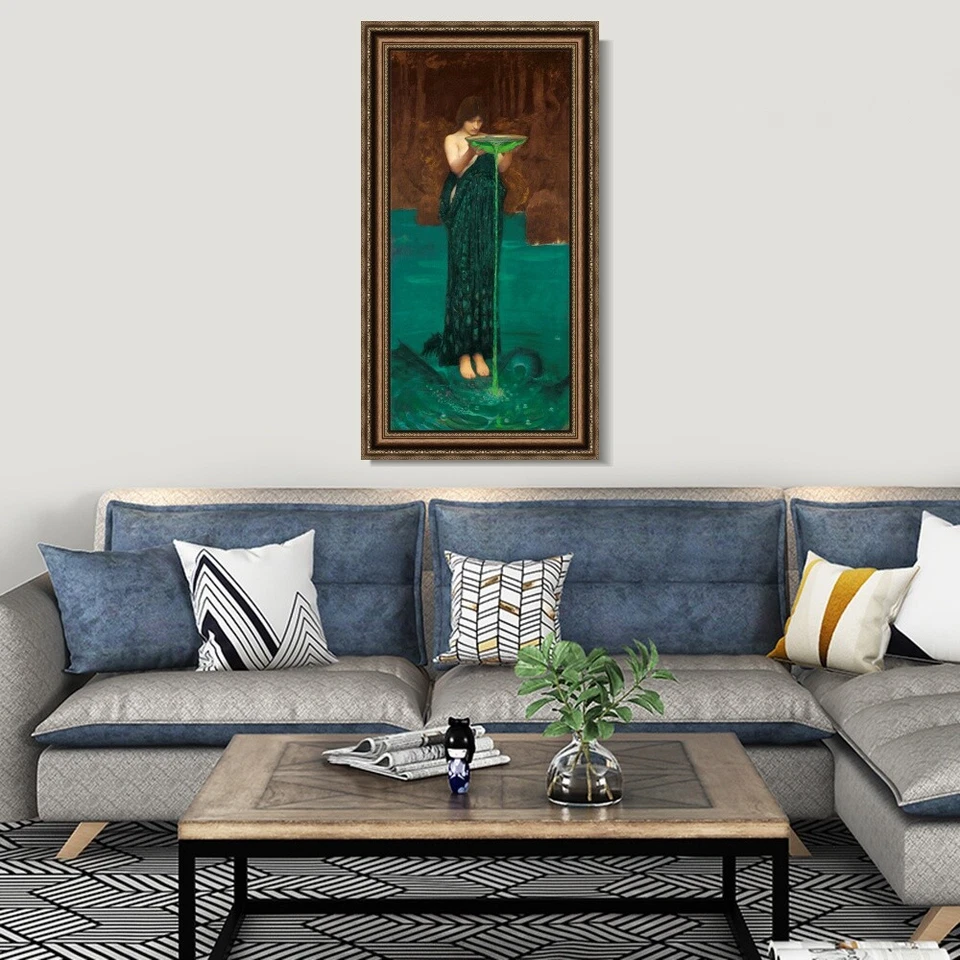 Arte enmarcado Circe Invidiosa 1892 por John William Waterhouse arte de pared 18"x32" Foto 2 de 4