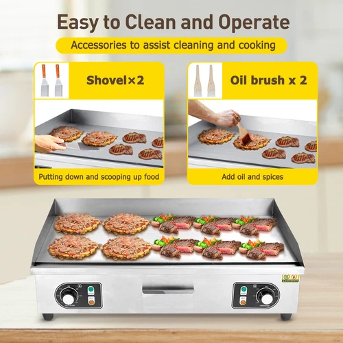 30" Commercial Electric Griddle Flat Top Grill Hot Plate Countertop BBQ Grill - Picture 5 of 15